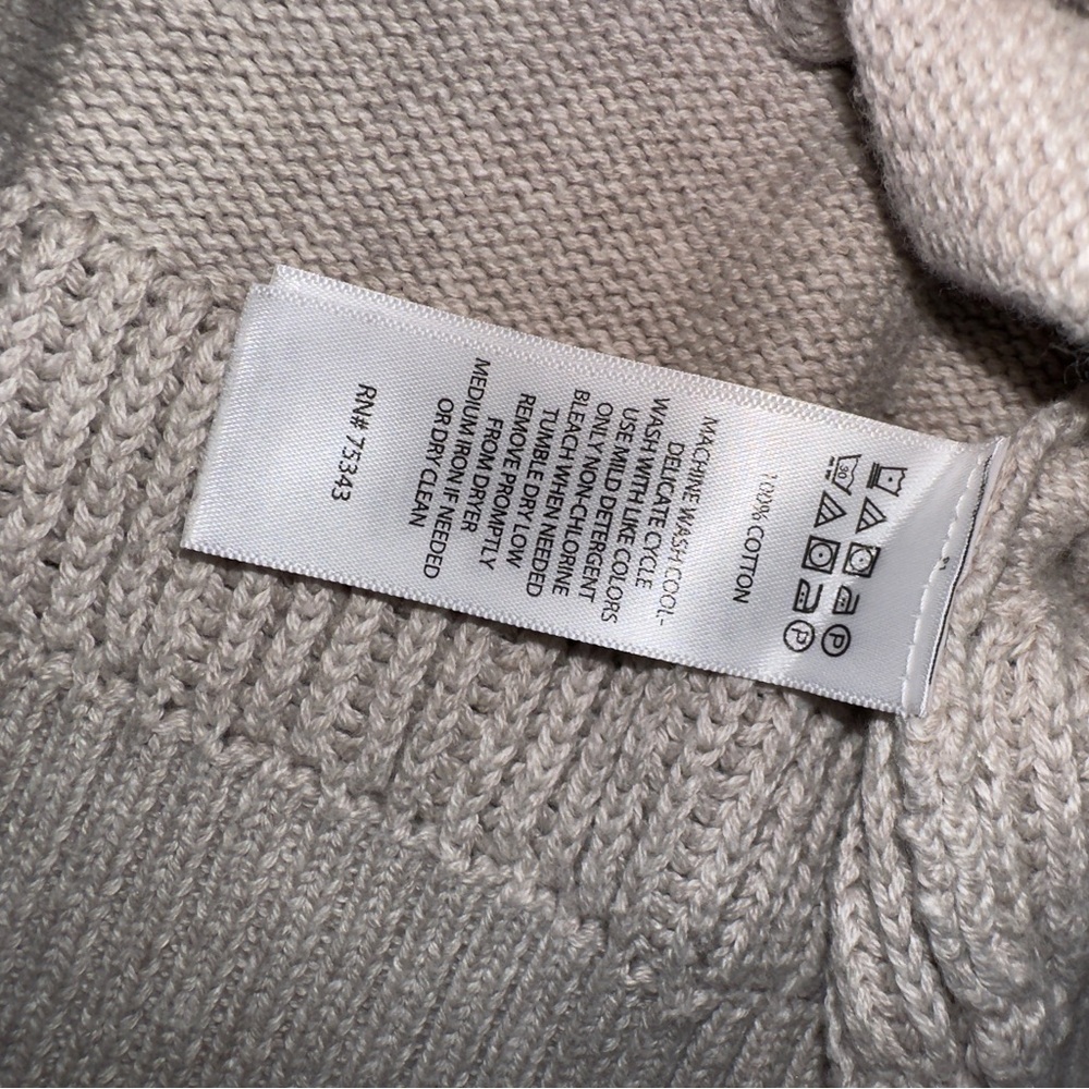 Joie Women’s 1X Short Sleeve Lightweight Knit Sweater Top‎ Beige Cotton V-Neck - Picture 7 of 10